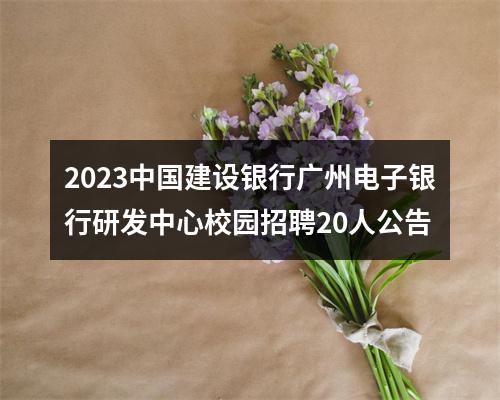 2023中国建设银行广州电子银行研发中心校园招聘20人公告 图片