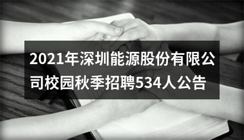 2021年深圳能源股份有限公司校园秋季招聘534人公告 图片